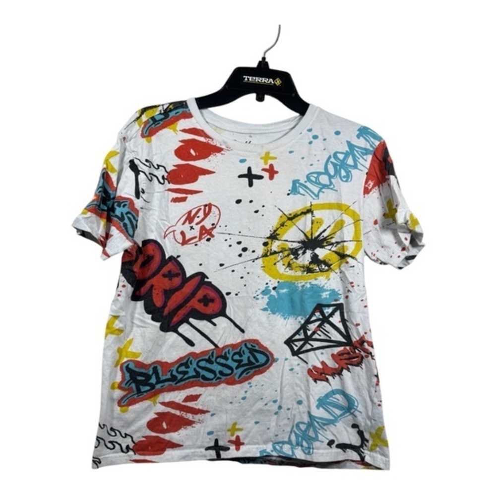 Brooklyn Cloth Youth T-Shirt Medium Graffiti 80s Graphic Colorful Short Sleeve C
